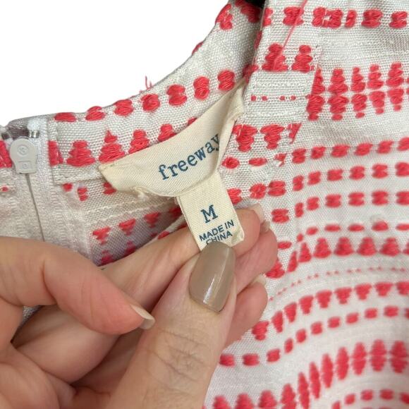 Anthropologie Freeway Red & Cream A-Line Party Dress Size Medium - Picture 3 of 7